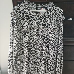Karl Lagerfeld Black and White Leopard Blouse